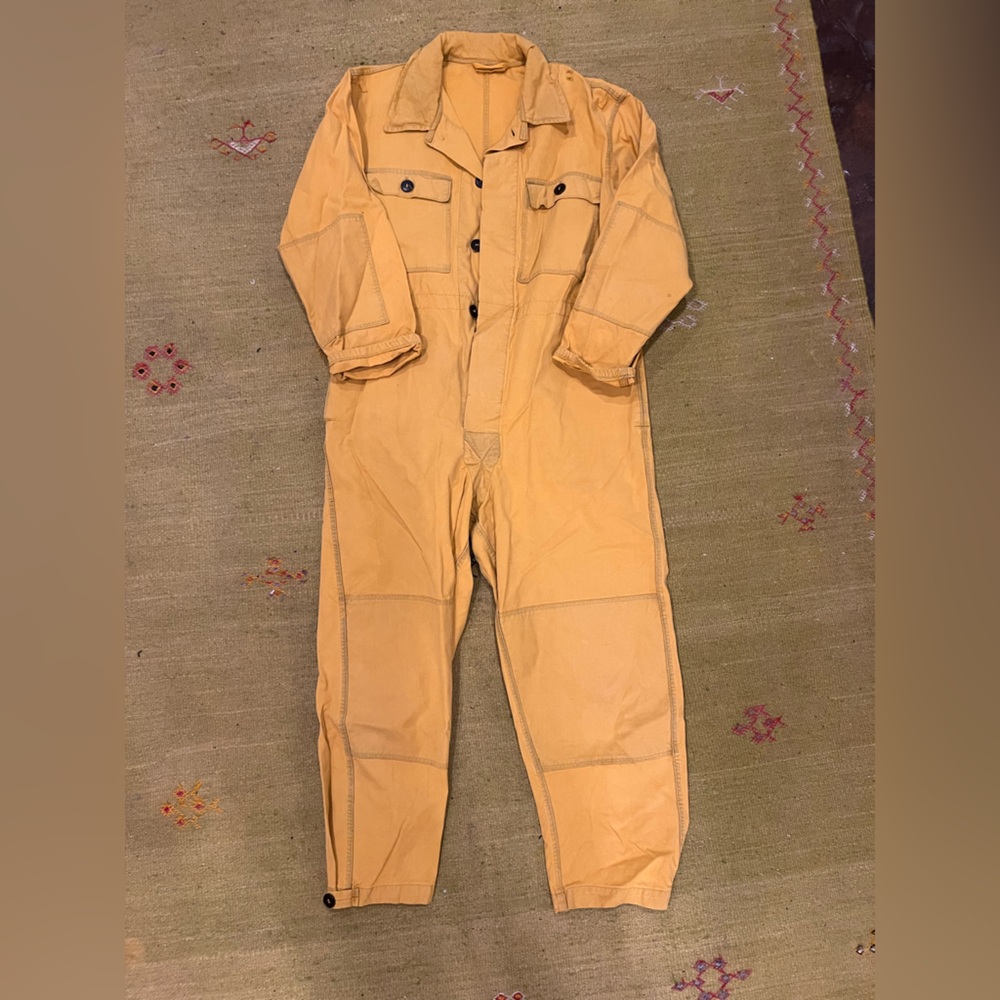 Vintage Cargo Jumpsuit in Mustard